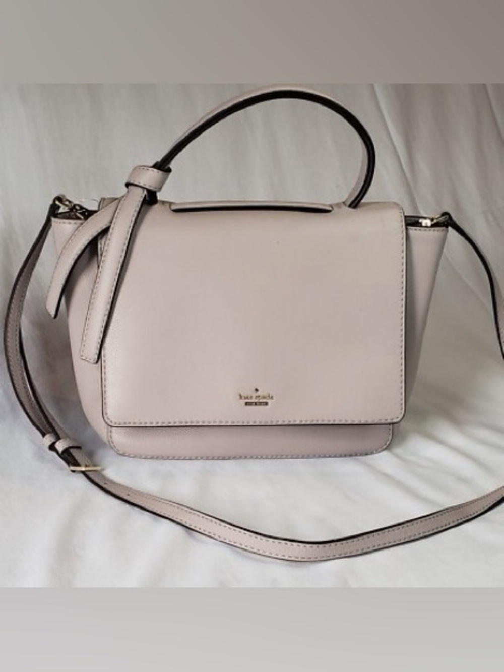 Kate Spade Grey-Lilac Leather Top Handle Crossbody Bag